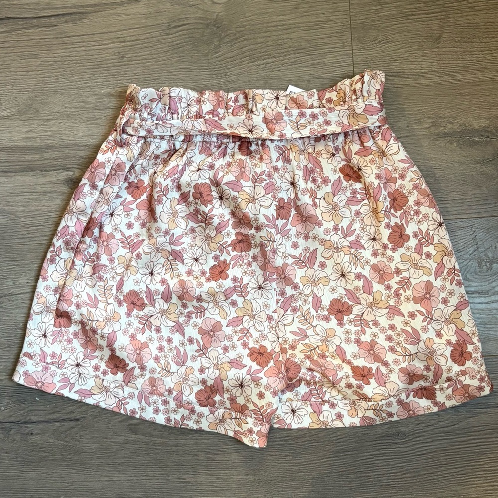 NWT Free People BTFL-life floral paperbag shorts pink elastic waist XS lined - Picture 2 of 4